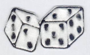 Dice patch white/black