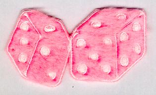 Dice patch pink/white